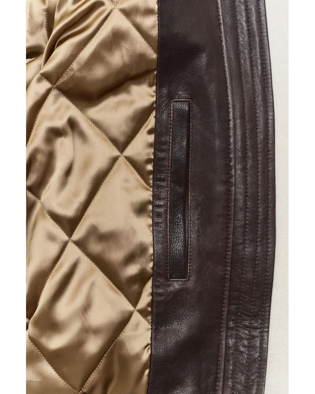 Gant Brown Leather Bomber Jacket Deep