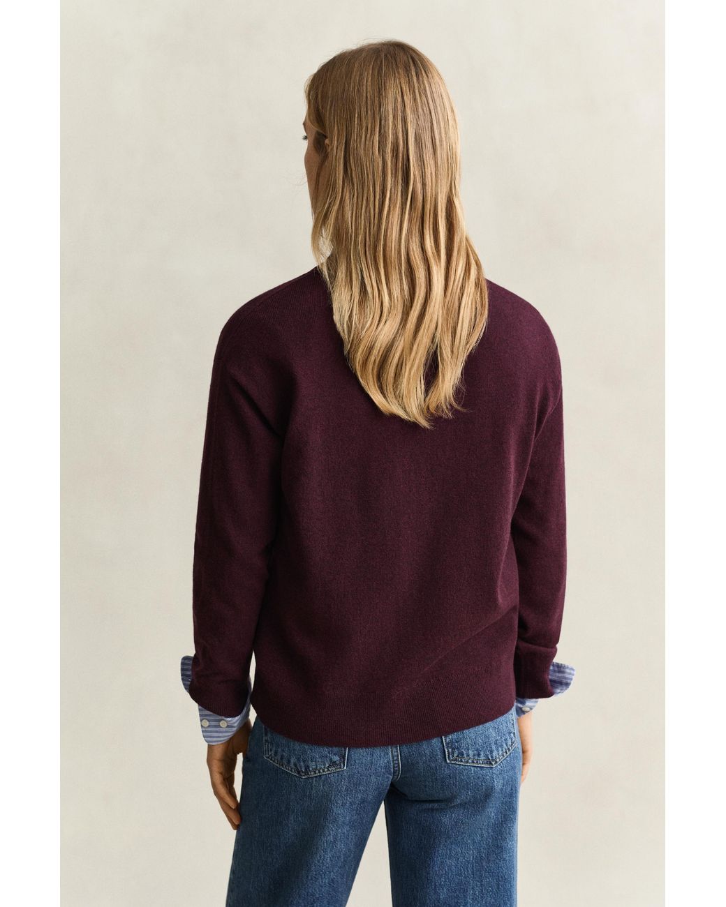 Gant Purple Superfine Lambswool Cardigan