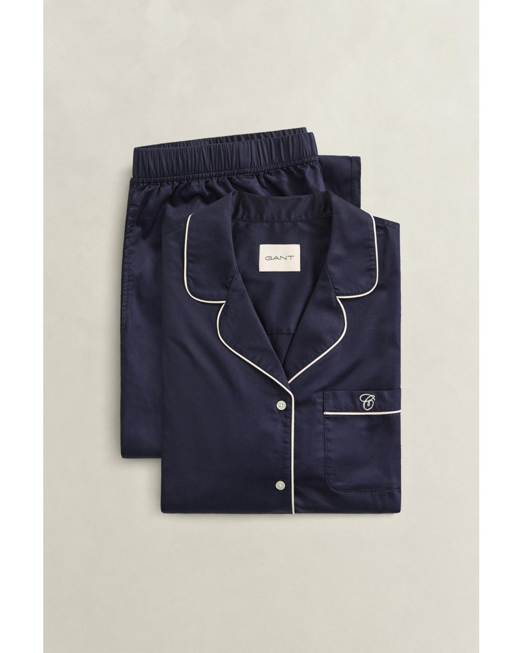 Gant Blue Satin Pajama Set Evening