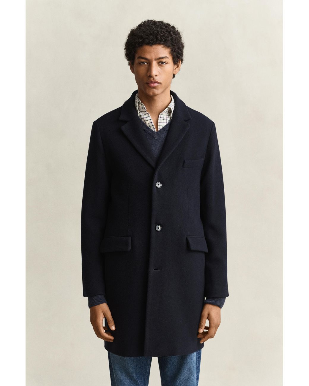 Gant Blue Wool Coat Evening for men