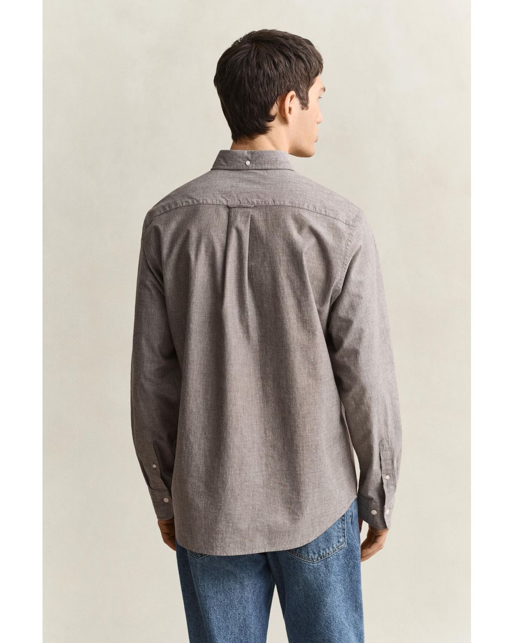 Gant Gray Mélange Archive Poplin Shirt Melange for men