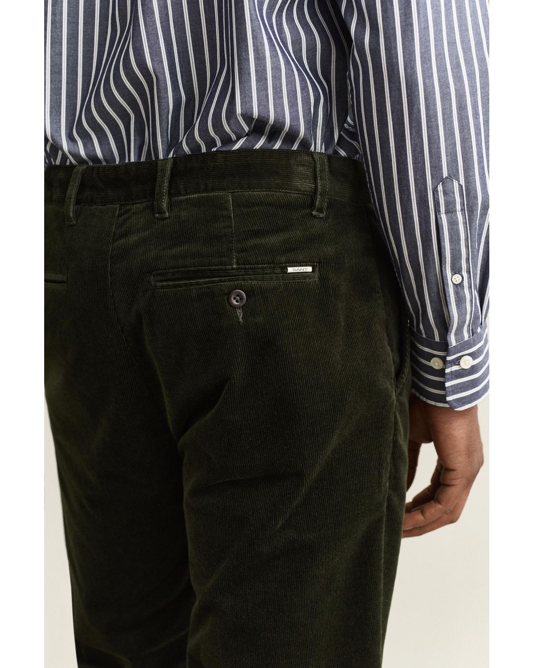 Gant Green Regular Corduroy Chinos Dark Moss for men
