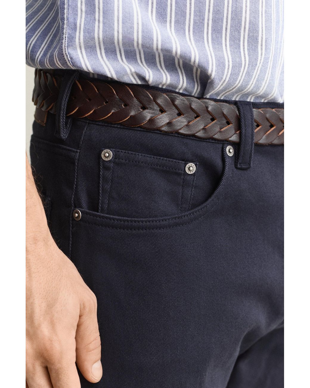 Gant Blue Regular Fit Twill Jeans Evening for men