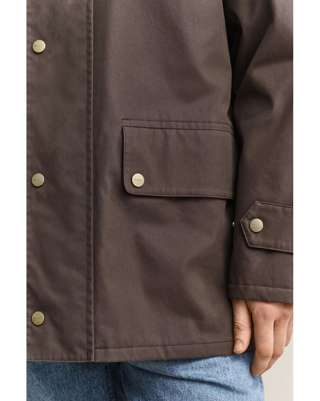 Gant Brown Waxed Barn Jacket for men