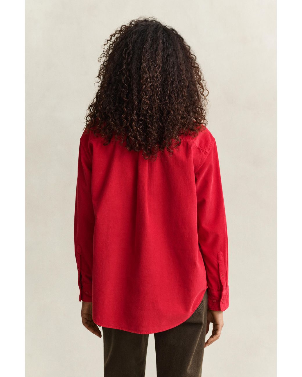 Gant Red Relaxed Corduroy Shirt Ruby