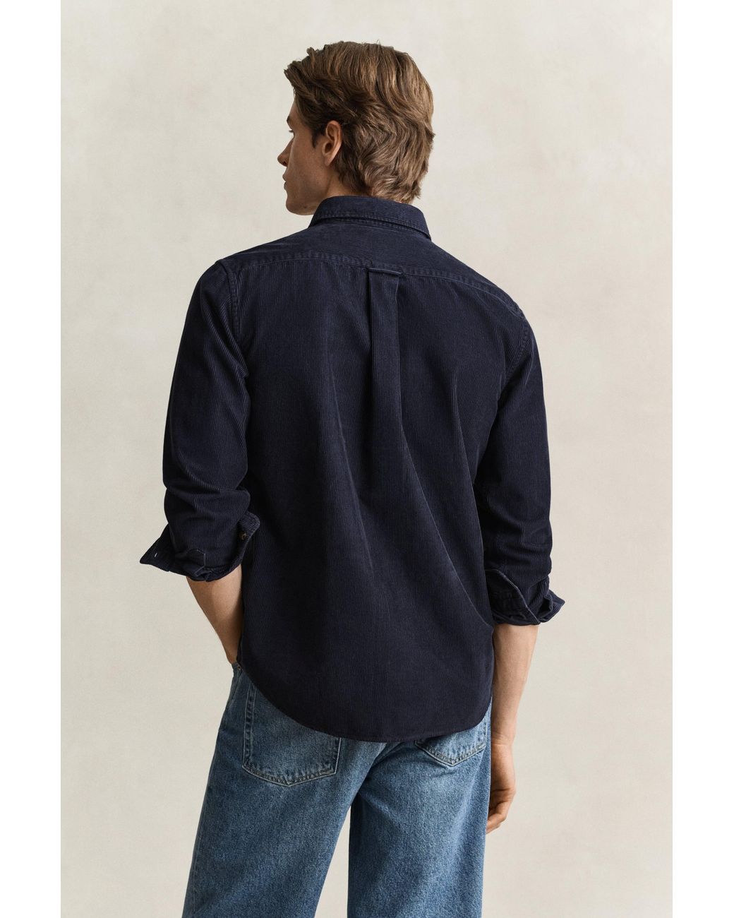 Gant Blue Corduroy Shirt Evening for men
