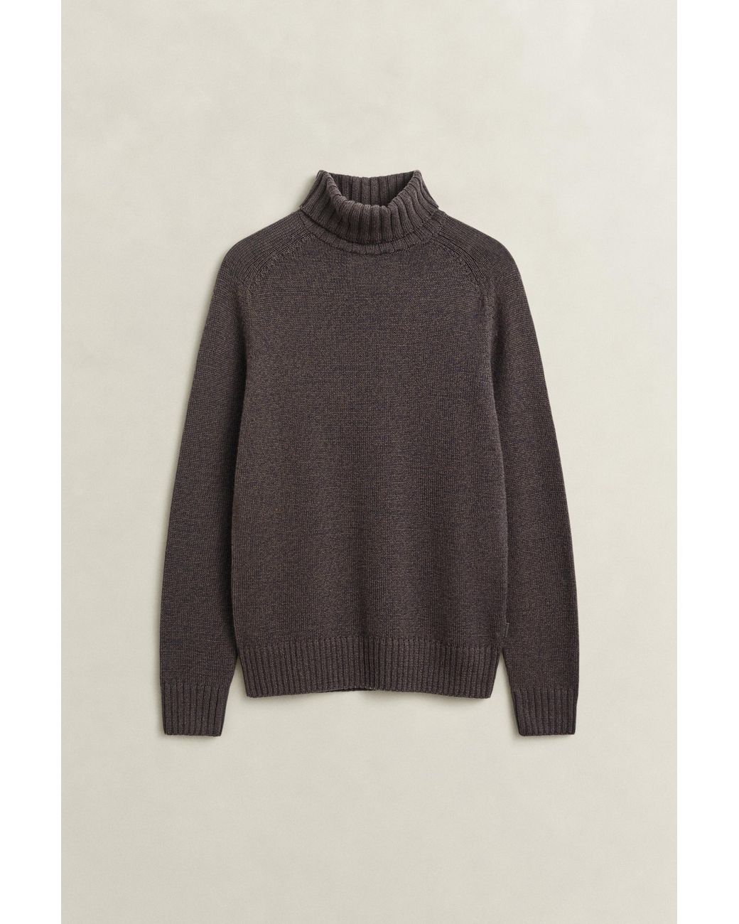 Gant Blue Wool Mouliné Blend Turtleneck Sweater Evening for men