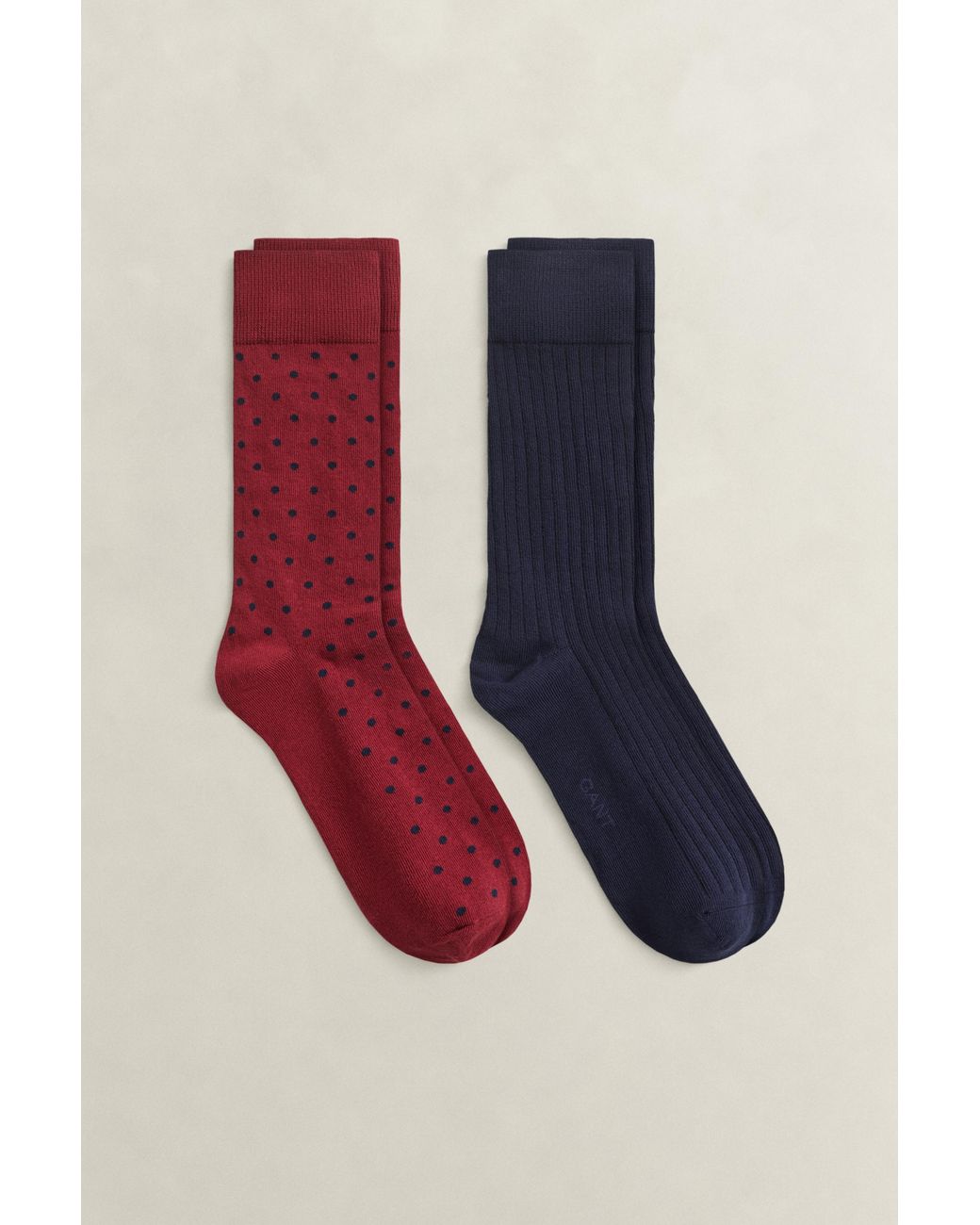 Gant Red 2-Pack Dotted & Ribbed Socks Gift Box Plumped for men