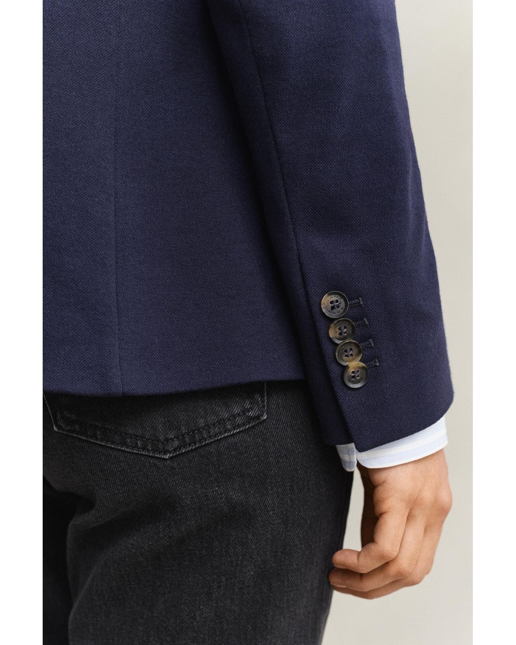 Gant Blue Slim Fit Piqué Blazer