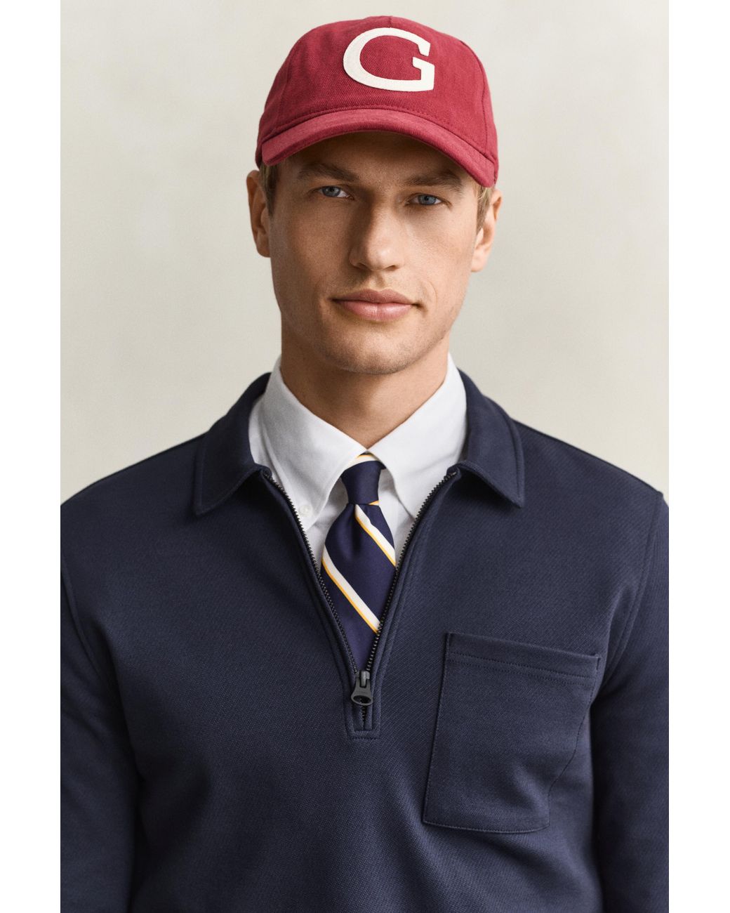 Gant Blue Half-Zip Sweatshirt Evening for men
