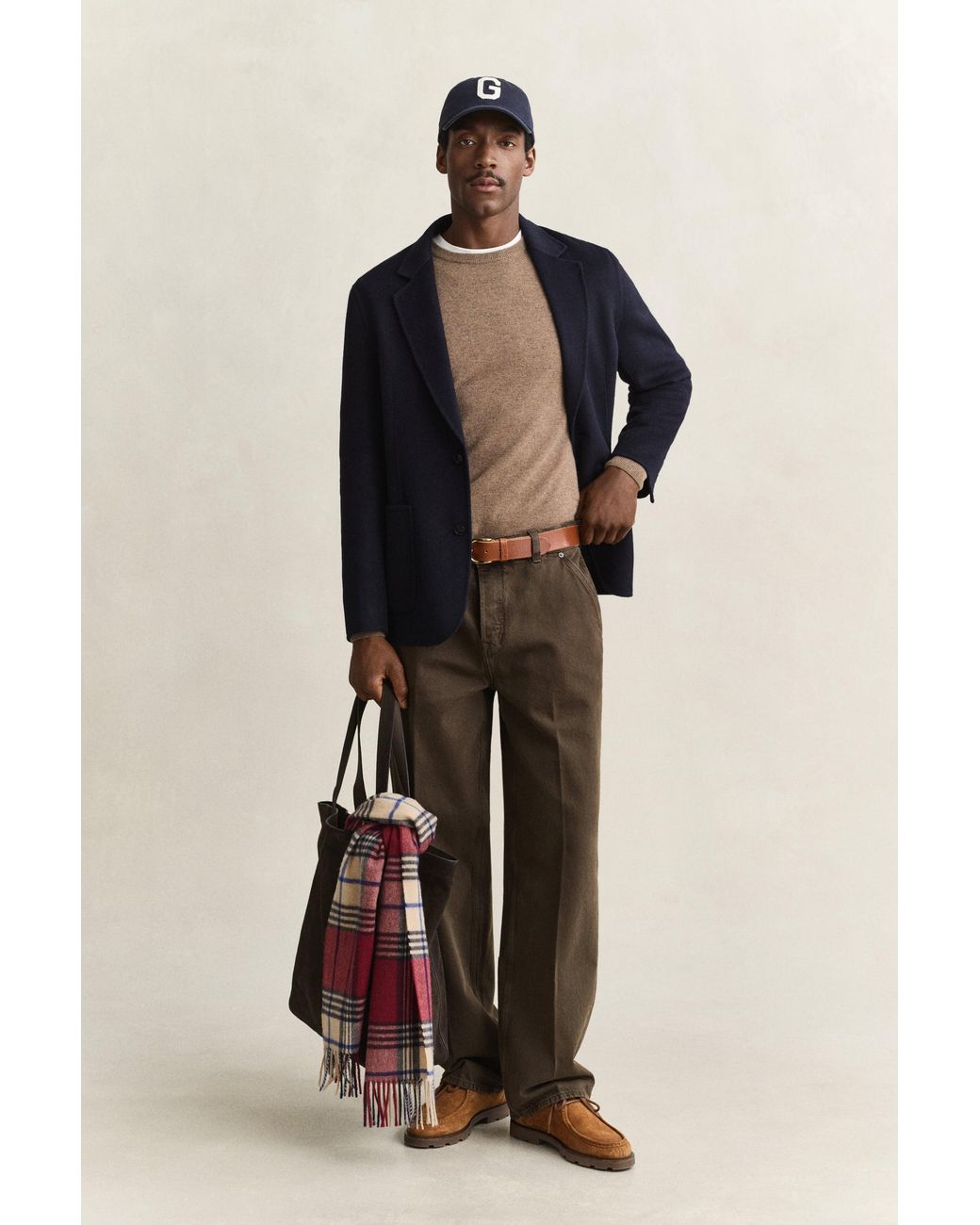 Gant Natural Lambswool Crew Neck Sweater Light Melange for men