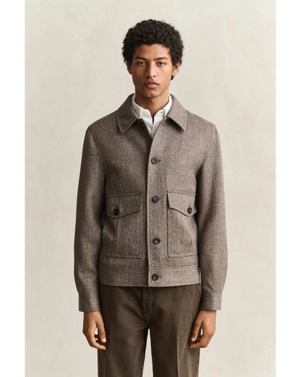 Gant Natural Mélange Wool Jacket for men