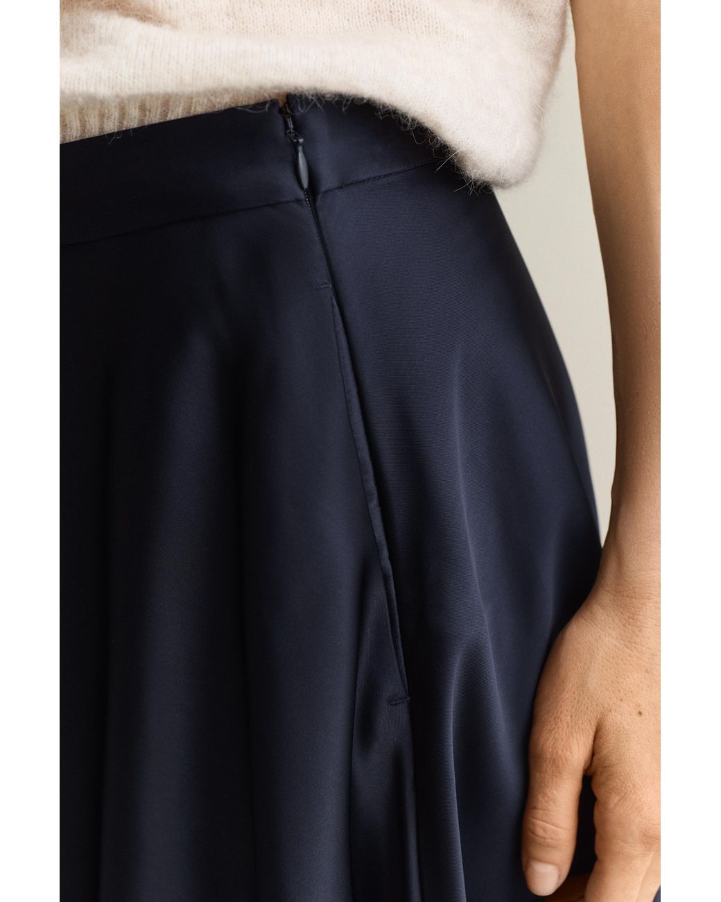 Gant Blue Volume Satin Skirt Evening