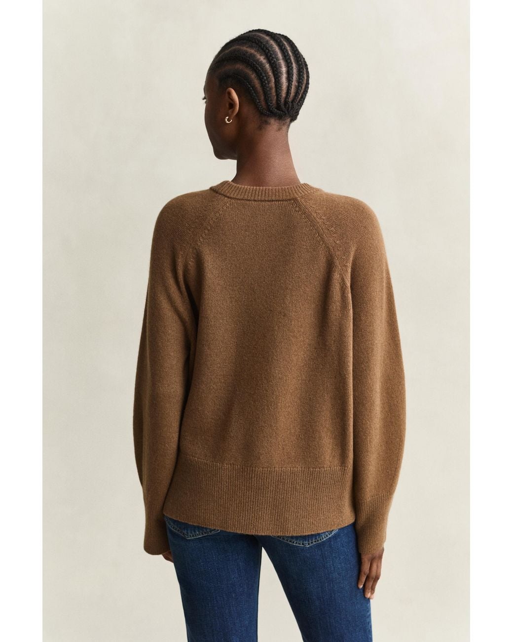 Gant Natural Wool Cashmere Crew Neck Sweater Warm