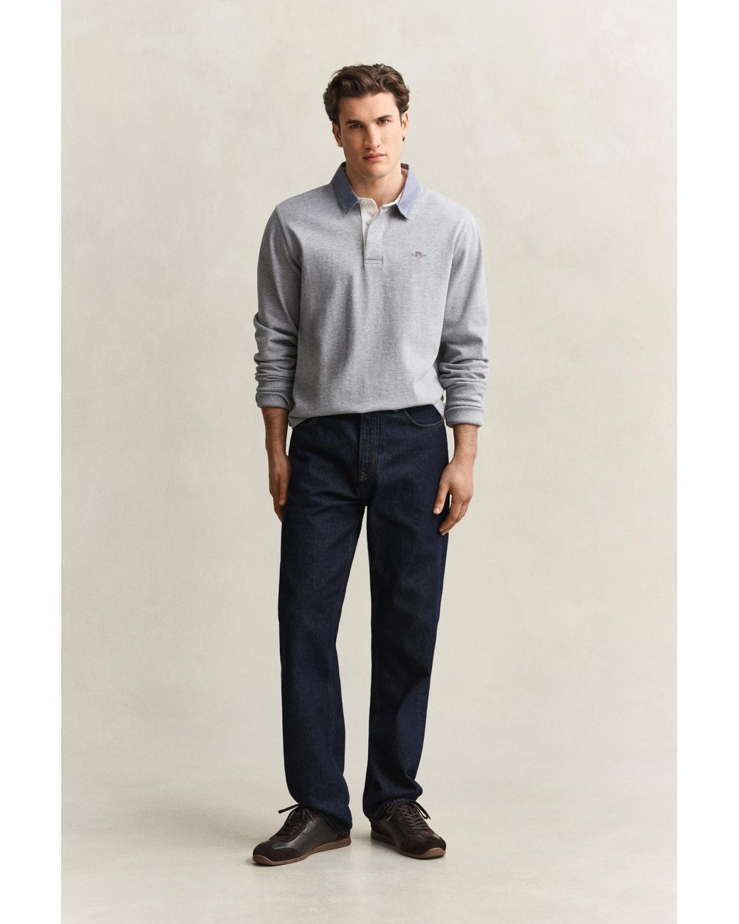 Gant Blue Classic Heavy Rugger Melange for men