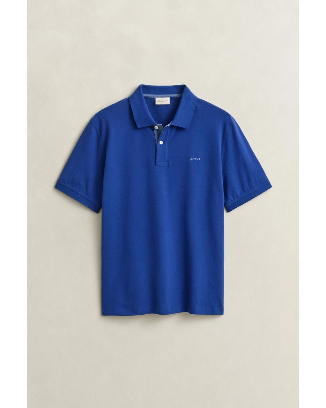 Gant Blue Contrast Piqué Polo Shirt for men