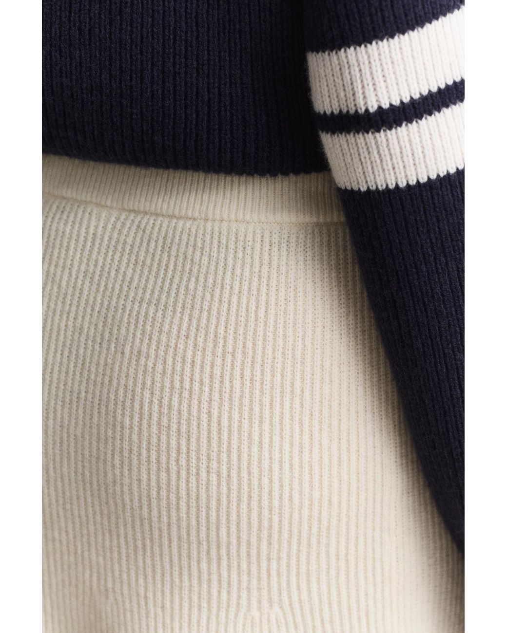 Gant Blue Wool Knitted Skirt Cream
