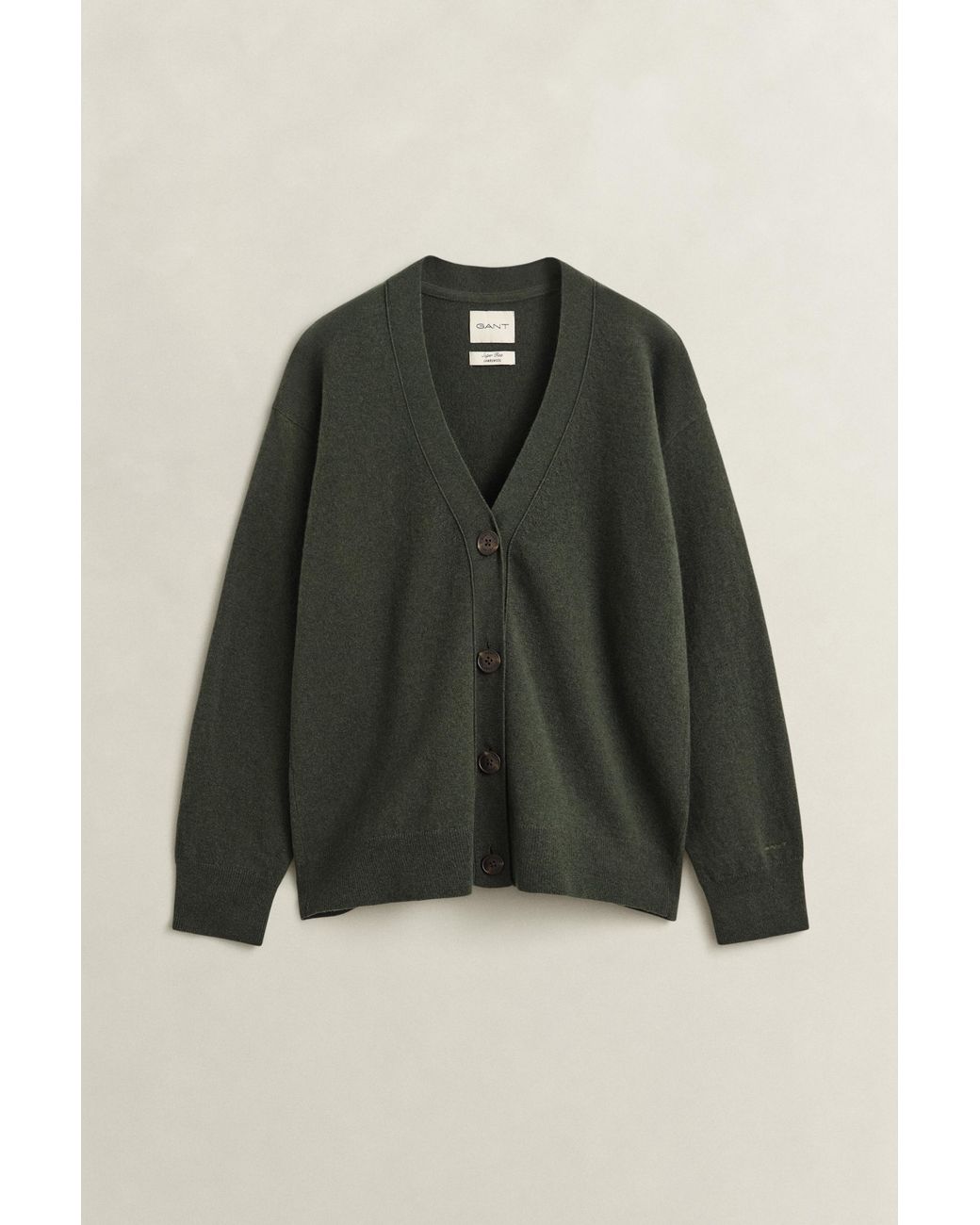 Gant Green Superfine Lambswool Cardigan
