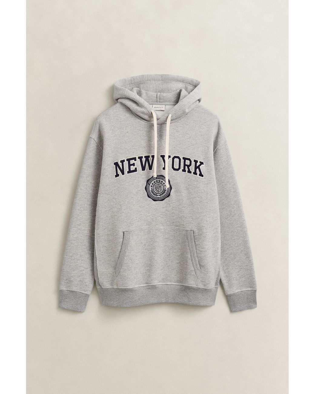 Gant Gray Graphic Hoodie Melange for men