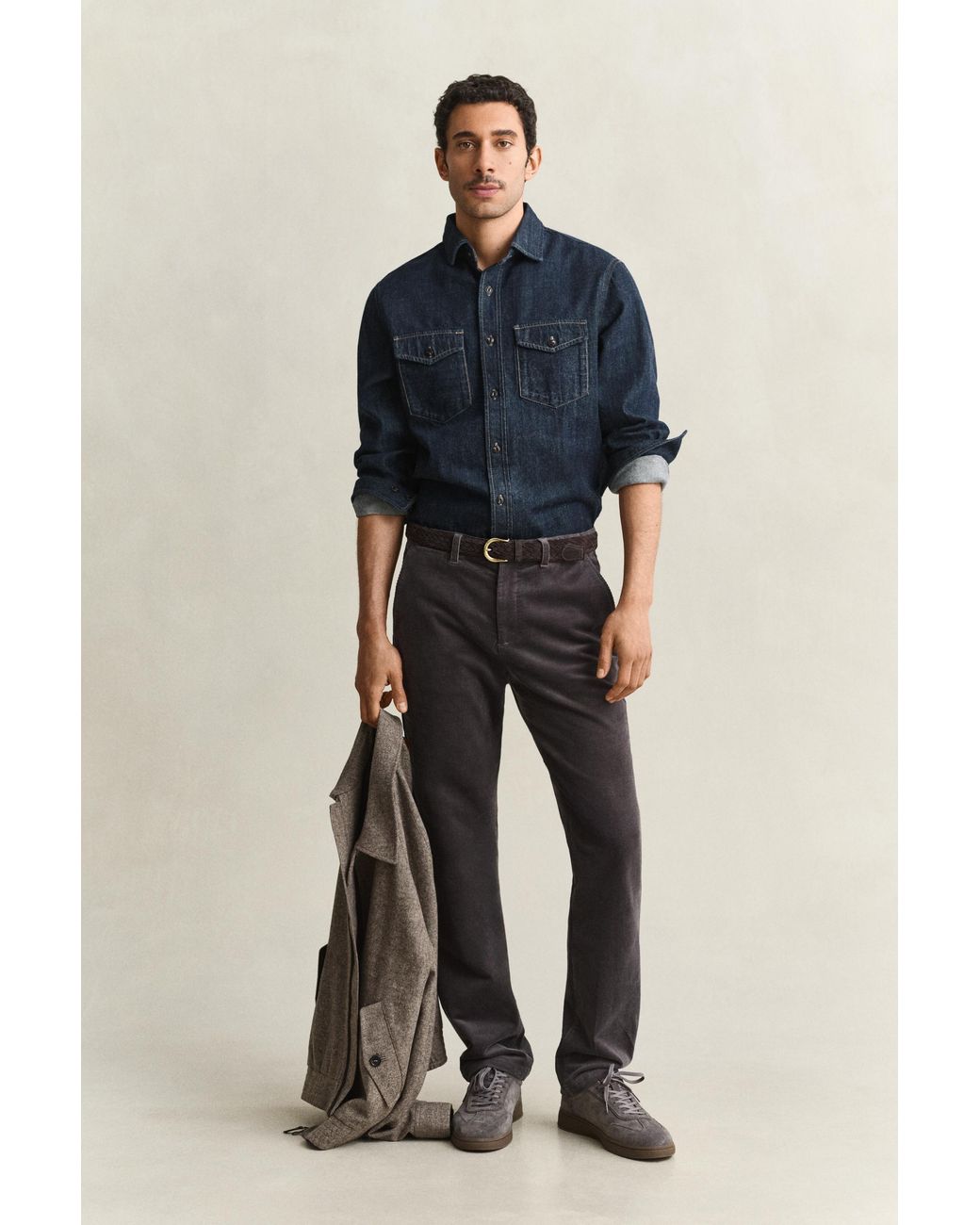 Gant Blue Denim Selvedge Shirt Dark for men