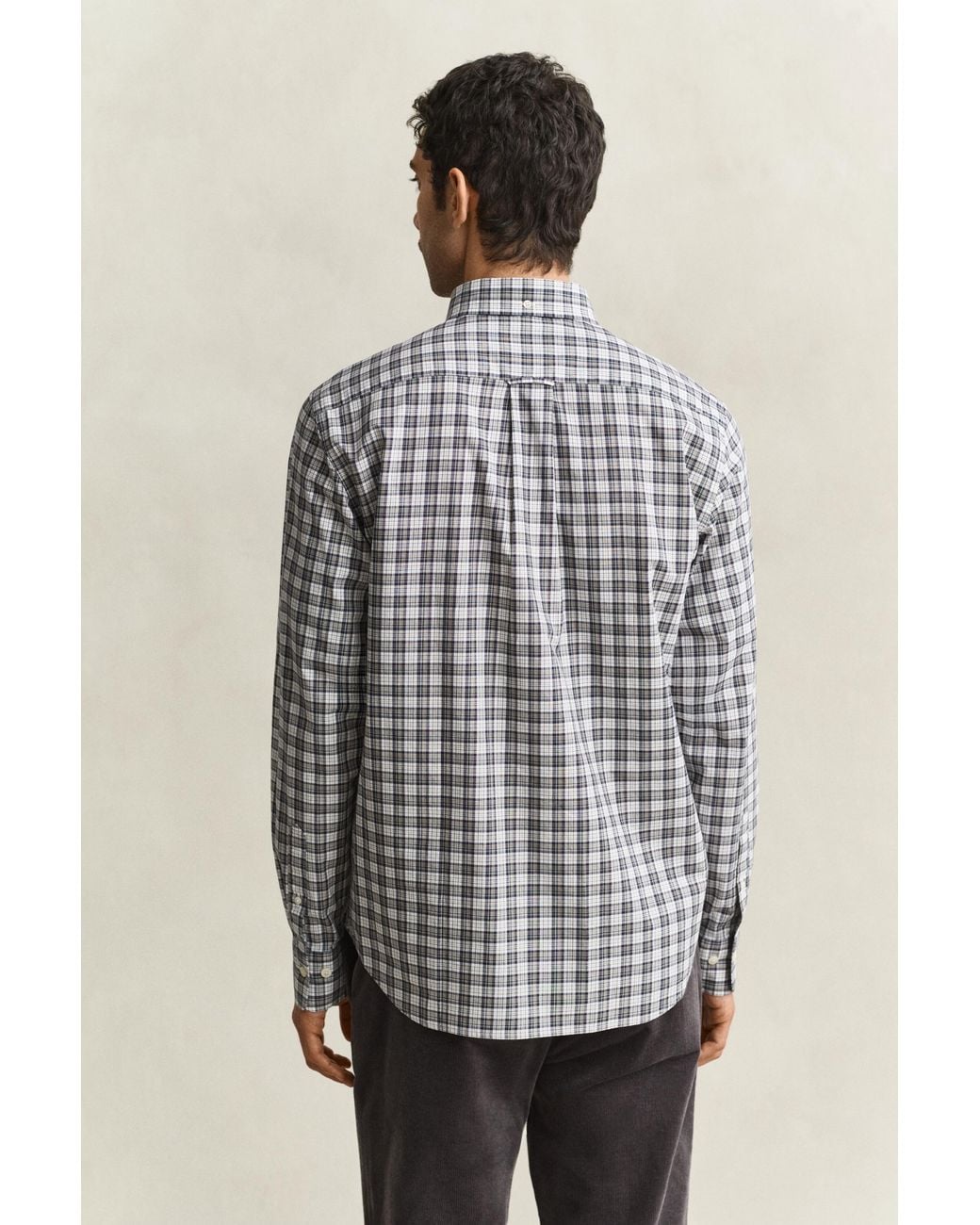 Gant Gray Checked Poplin Shirt for men