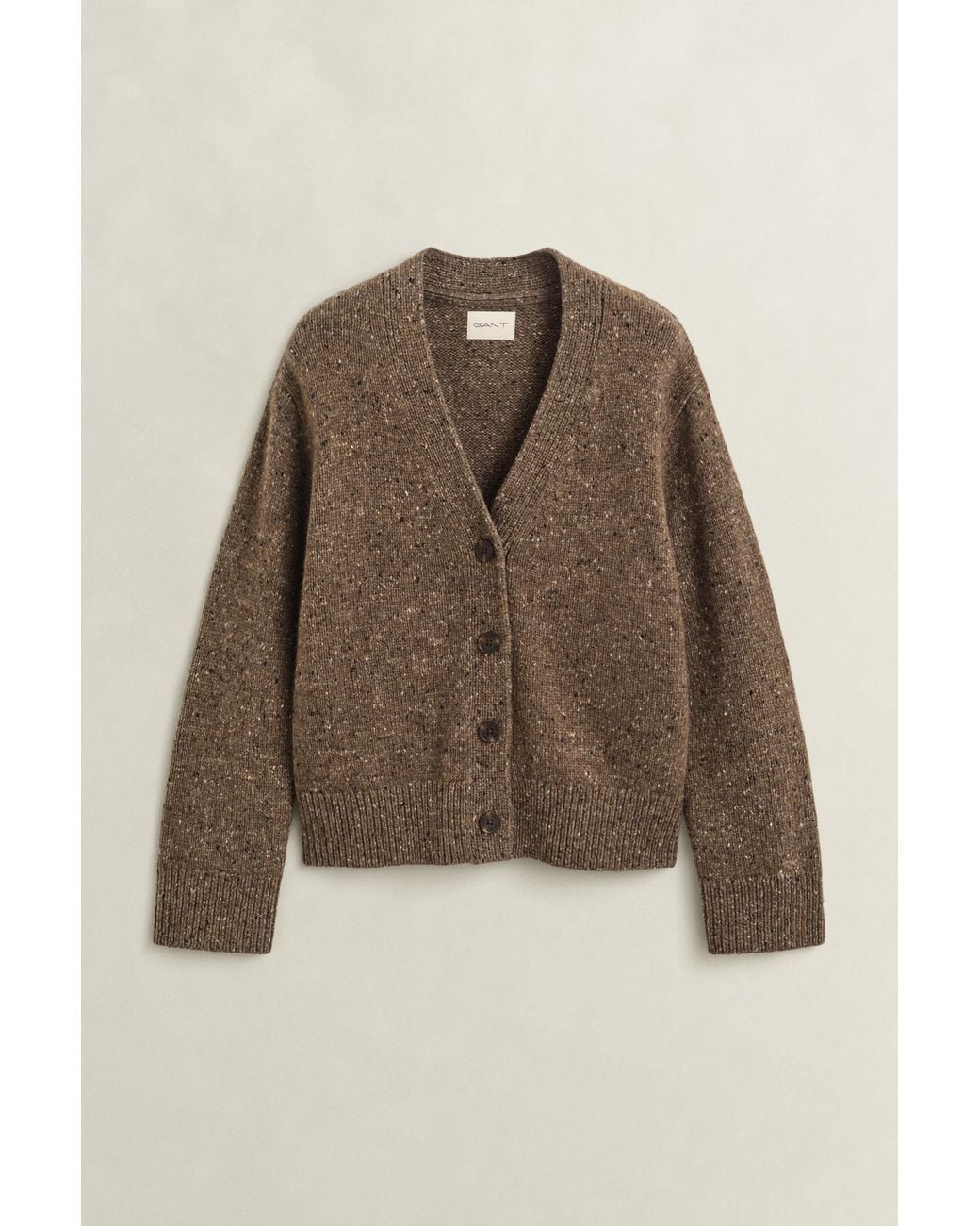 Gant Brown Wool Blend Nepps Cardigan