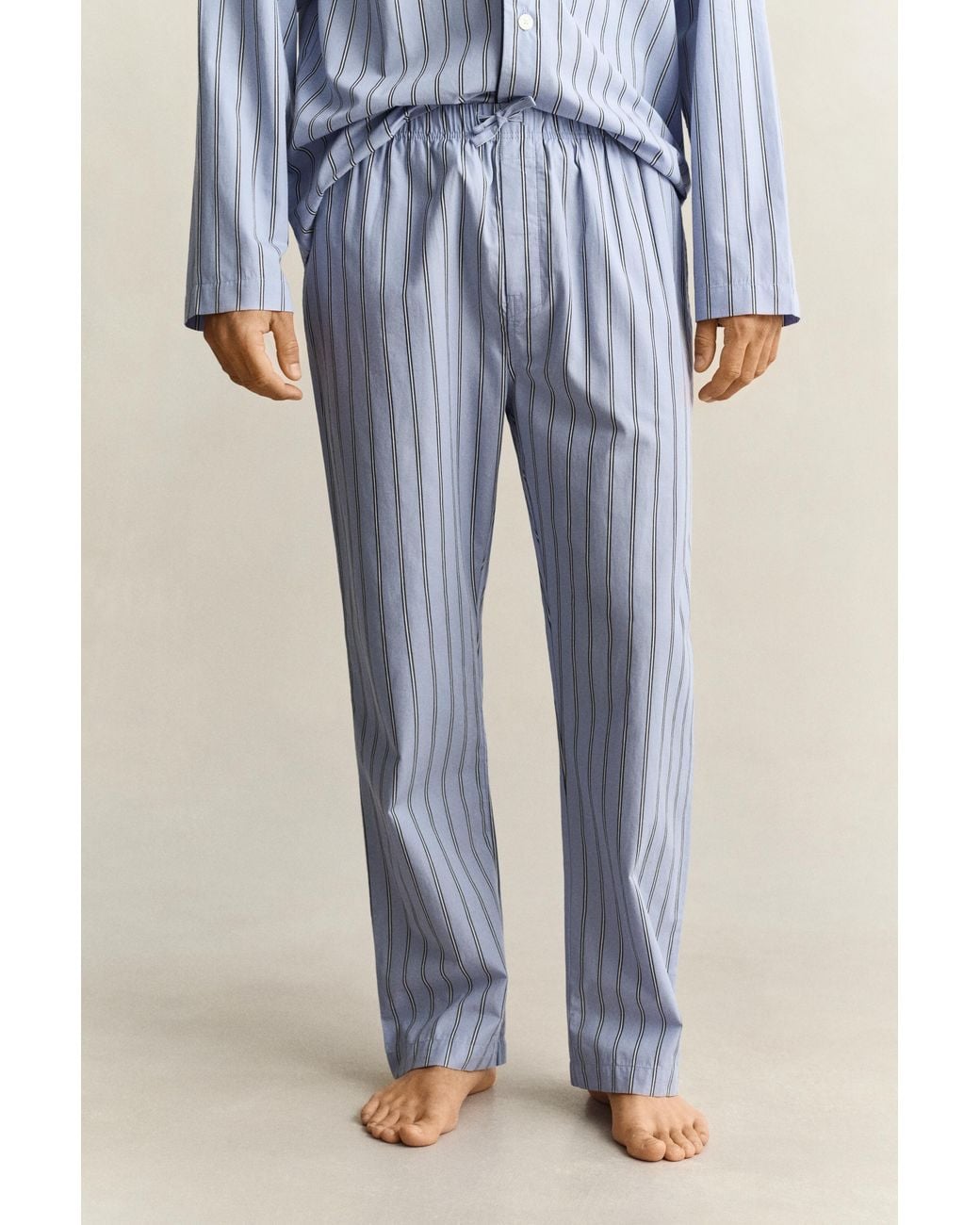 Gant Blue Striped Poplin Pajama Set for men