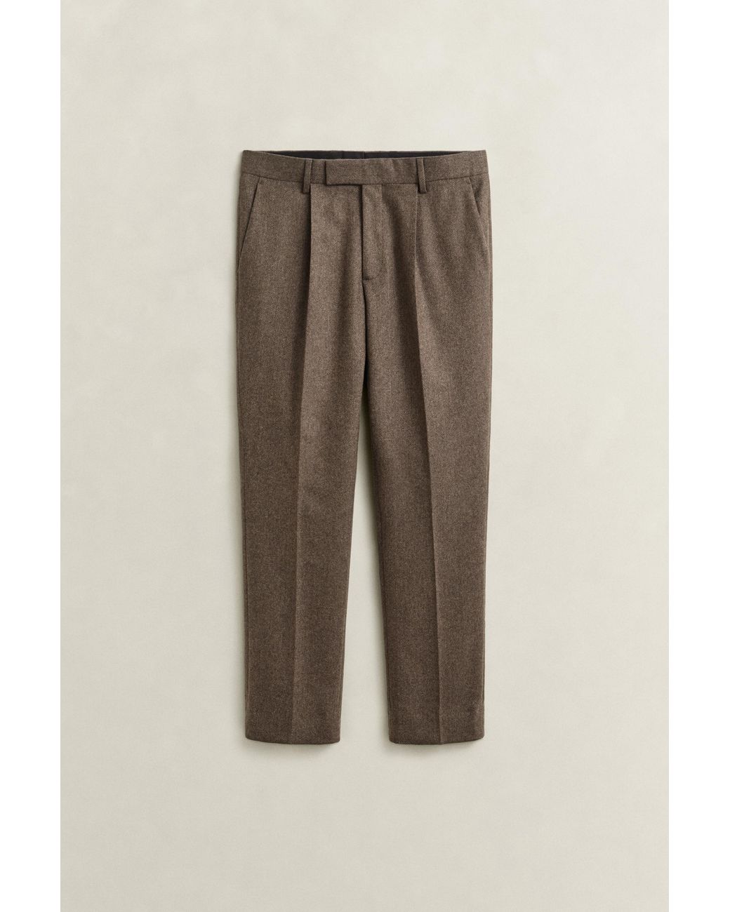 Gant Natural Wool Herringbone Suit Pants for men