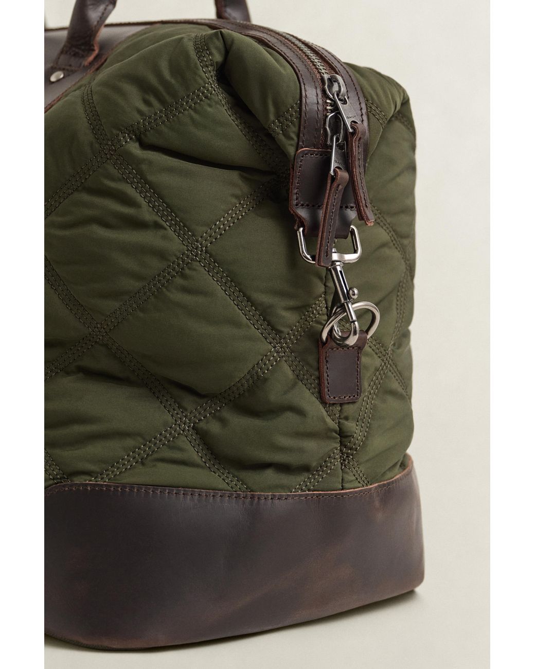 Gant Green Quilted Duffel Bag Dark Moss for men