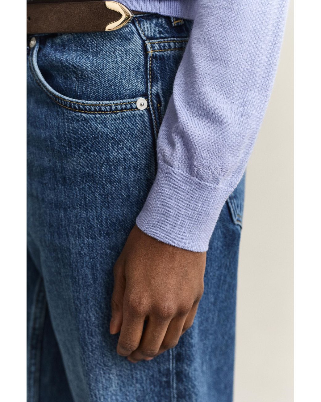 Gant Blue Extra Fine Merino Wool Turtleneck Sweater