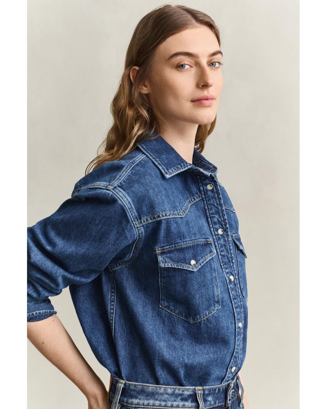 Gant Blue Denim Ranger Shirt Mid Worn In