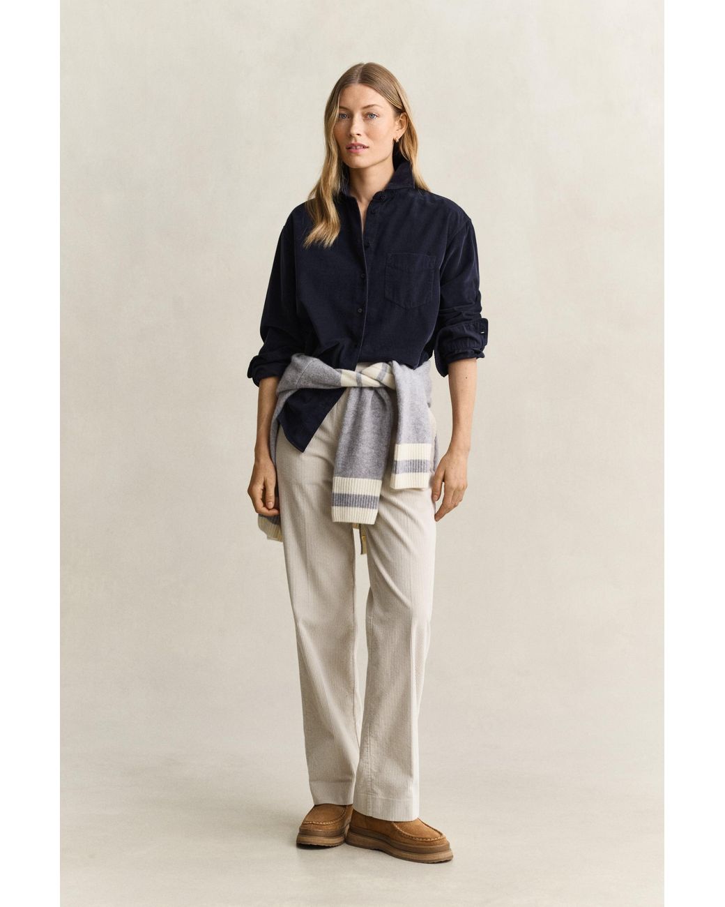 Gant Blue Relaxed Corduroy Shirt Evening