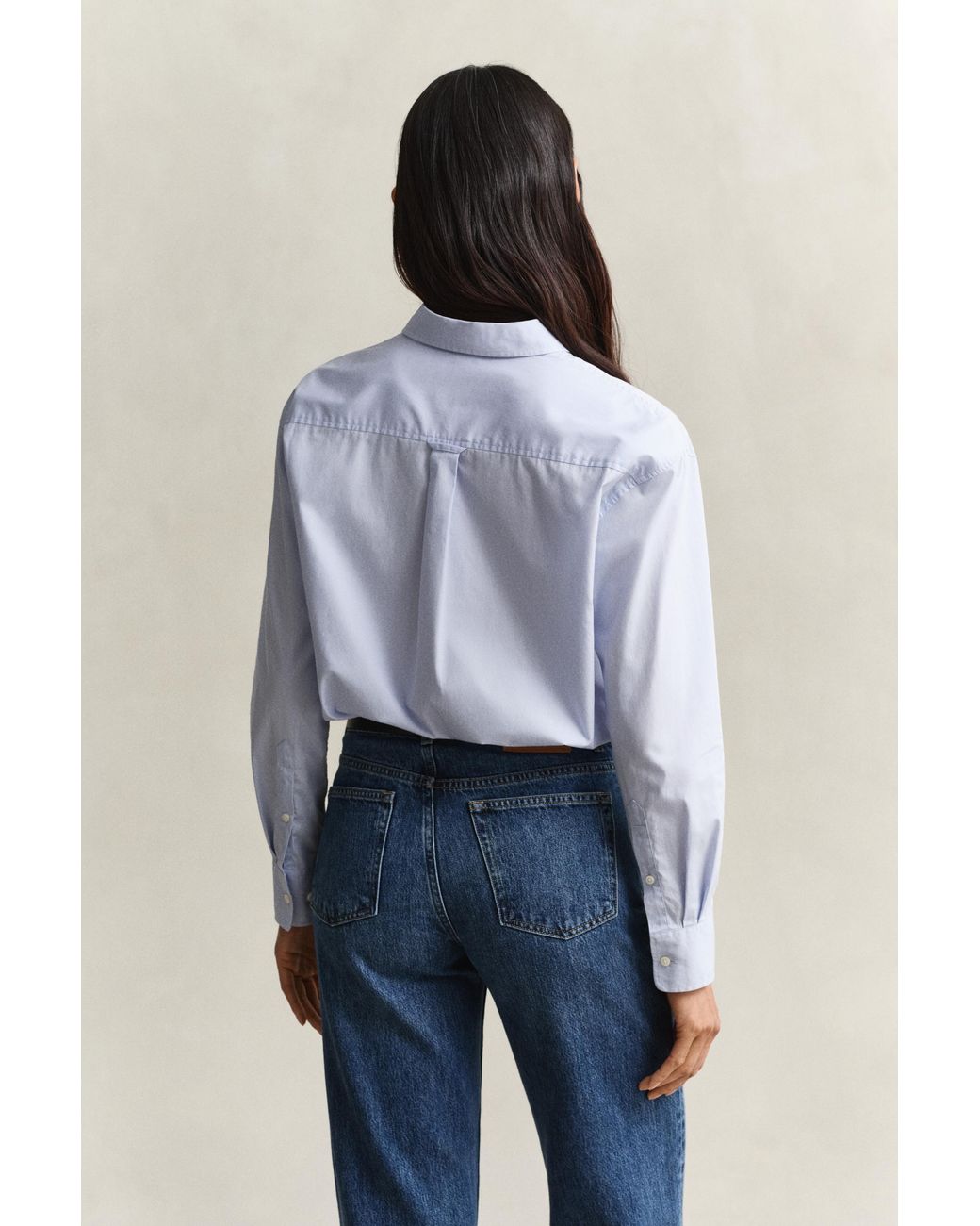 Gant Blue Relaxed Fit Classic Poplin Shirt