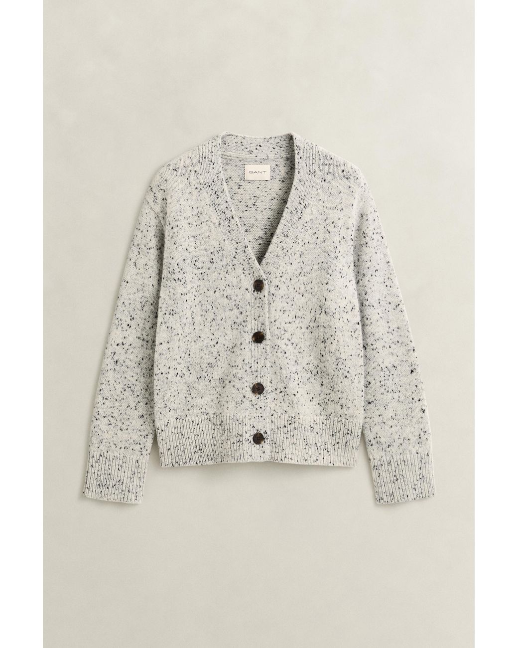 Gant Blue Wool Blend Nepps Cardigan Cream