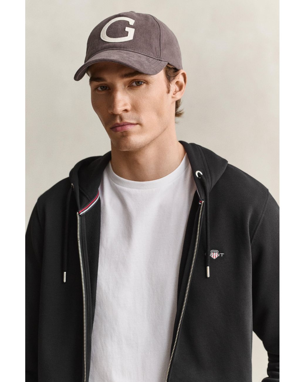 Gant Black Shield Zip Hoodie for men