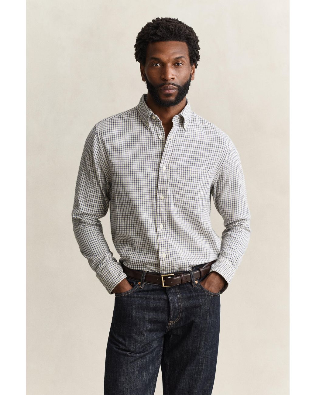 Gant Gray Checked Windblown Flannel Shirt for men
