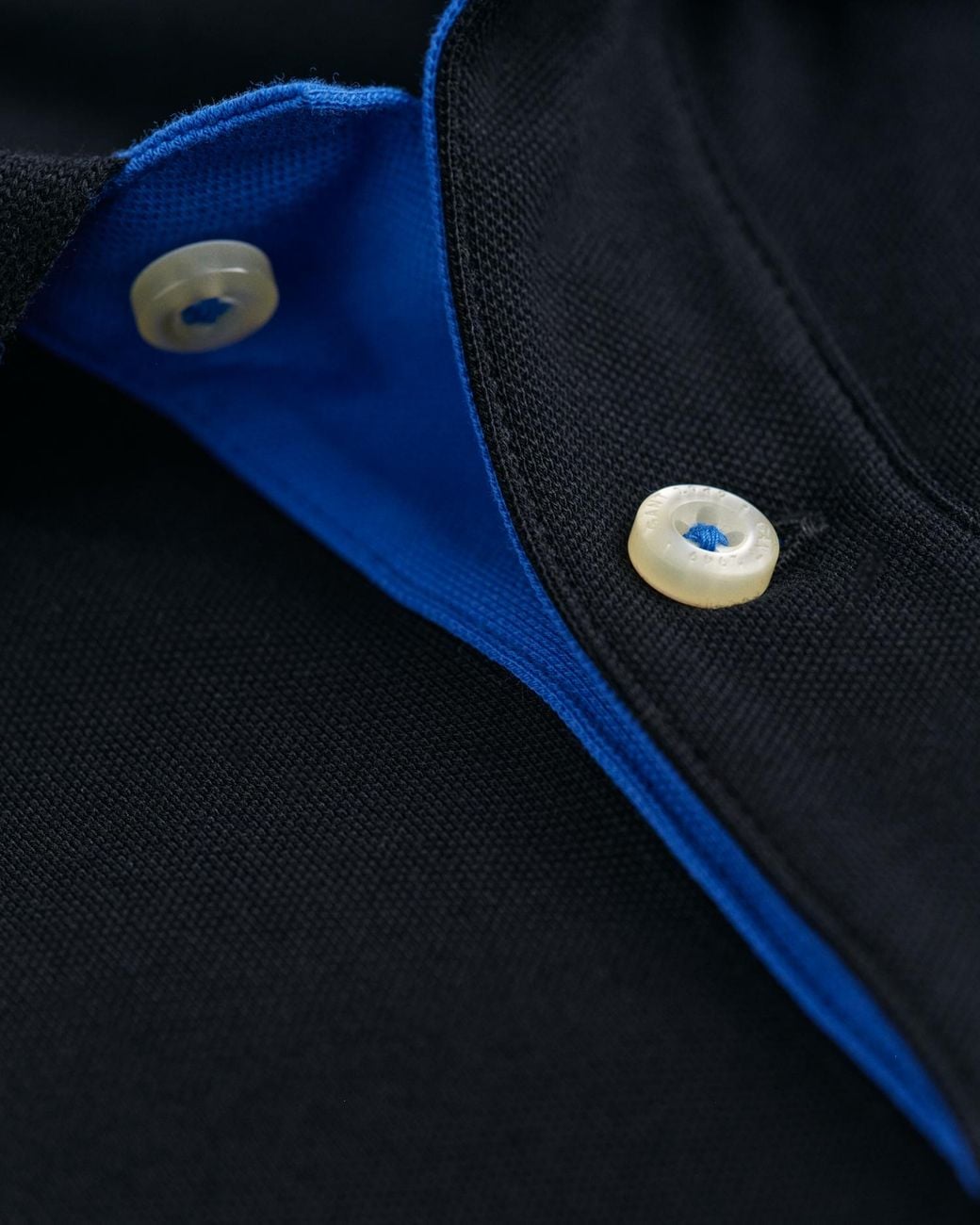 Gant Black Regular Fit Short Sleeve Contrast Pique Rugger Colour: 5 for men