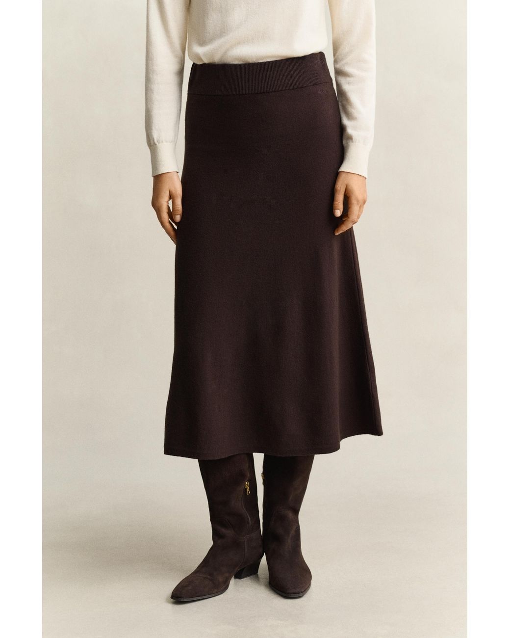 Gant Natural Lambswool Skirt Deep