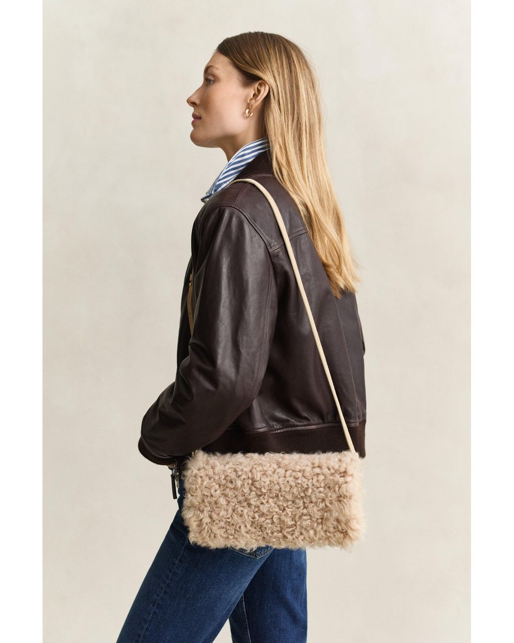 Gant Natural Shearling Clutch