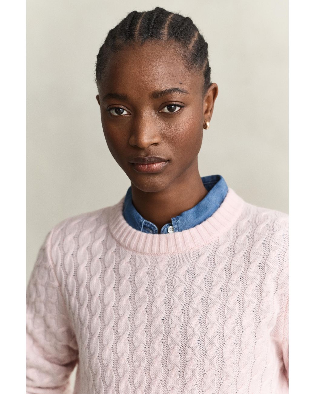 Gant Pink Cashmere Cable Knit Sweater