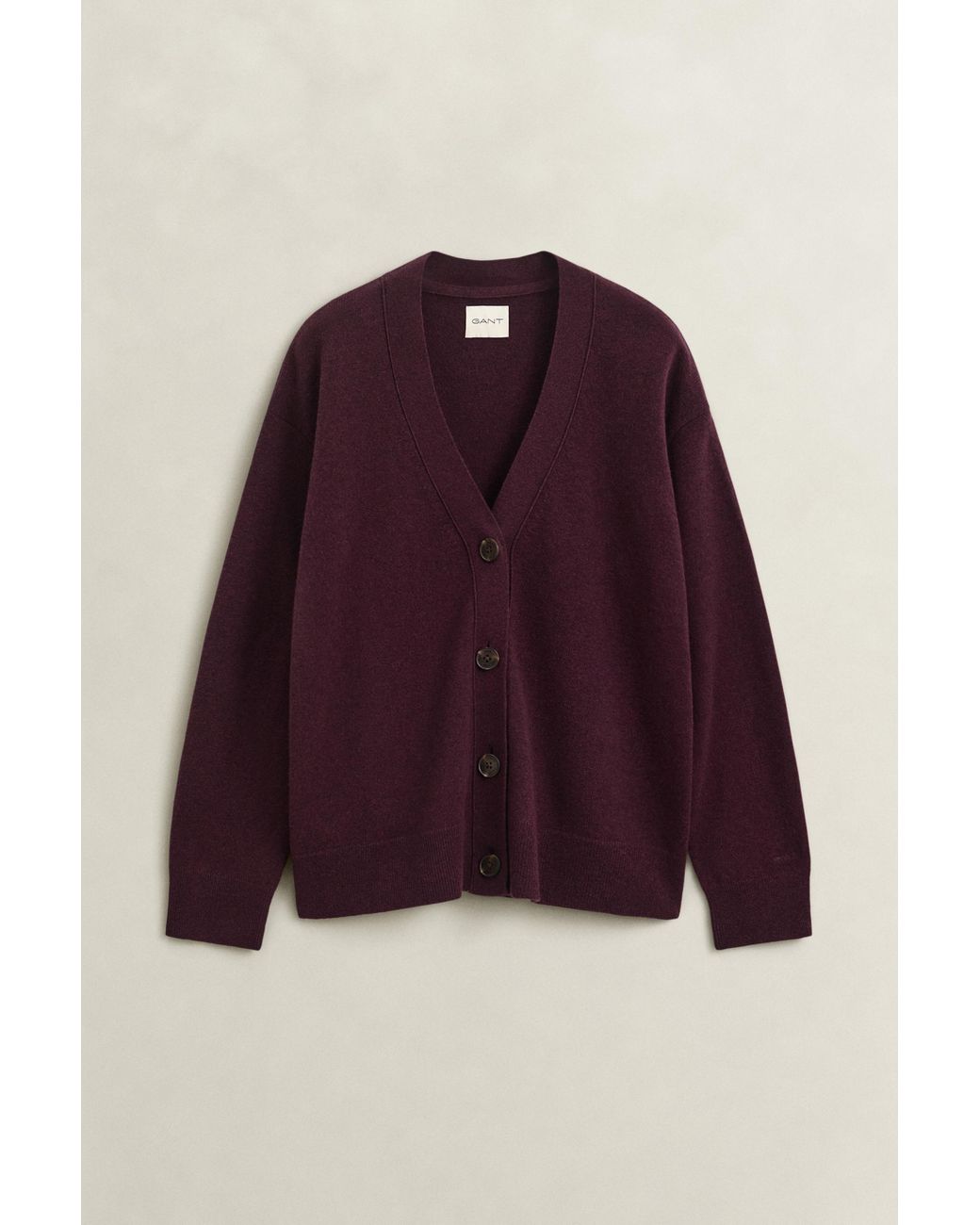 Gant Purple Superfine Lambswool Cardigan