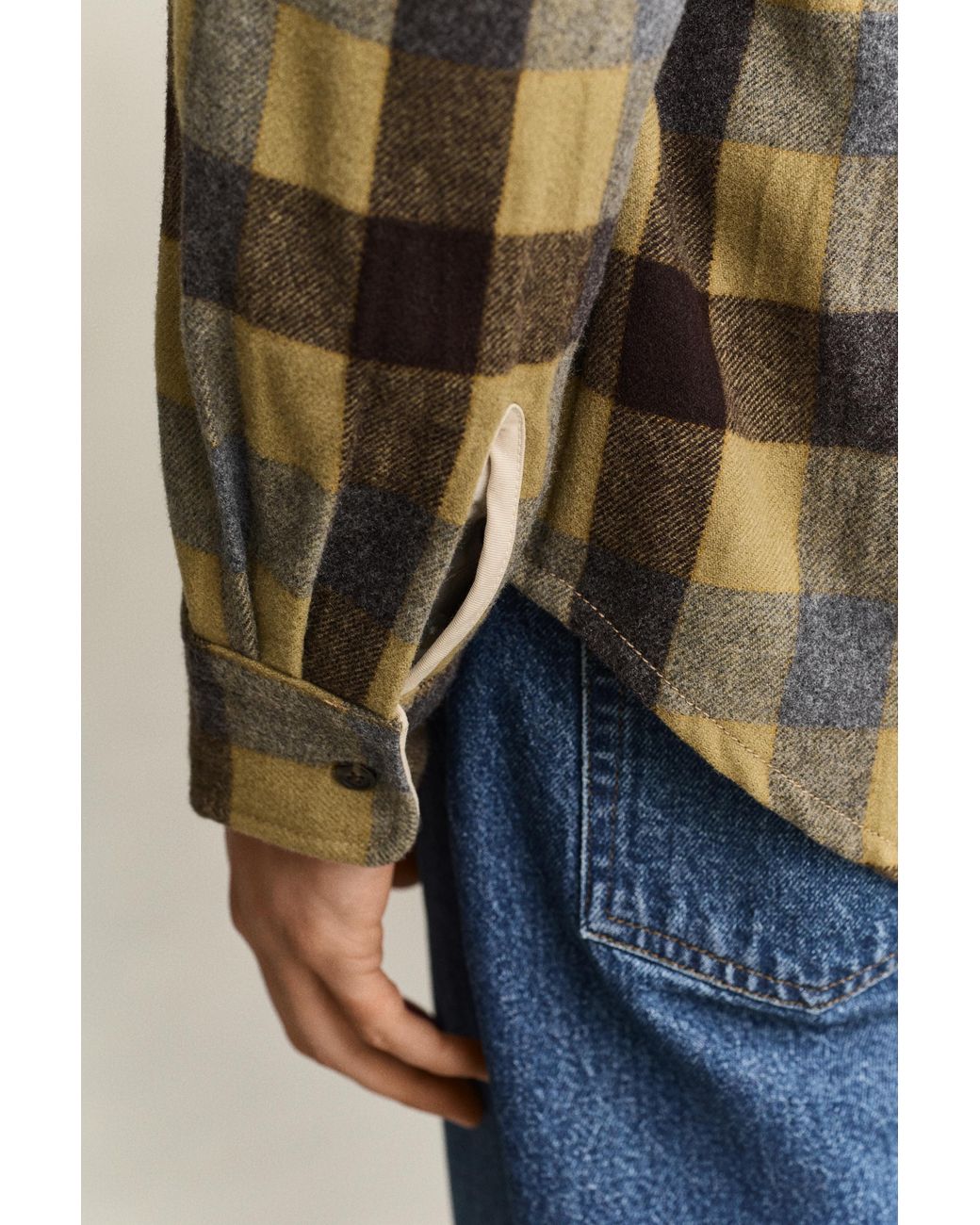 Gant Natural Checked Wool Shirt Warm for men