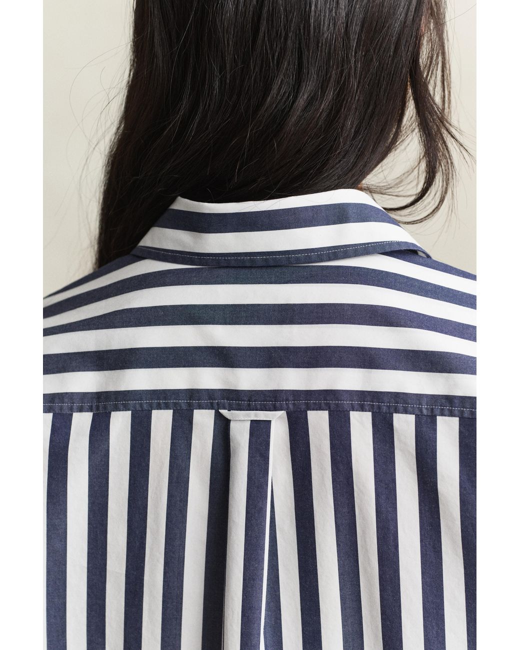 Gant Blue Relaxed Striped Poplin Shirt Classic