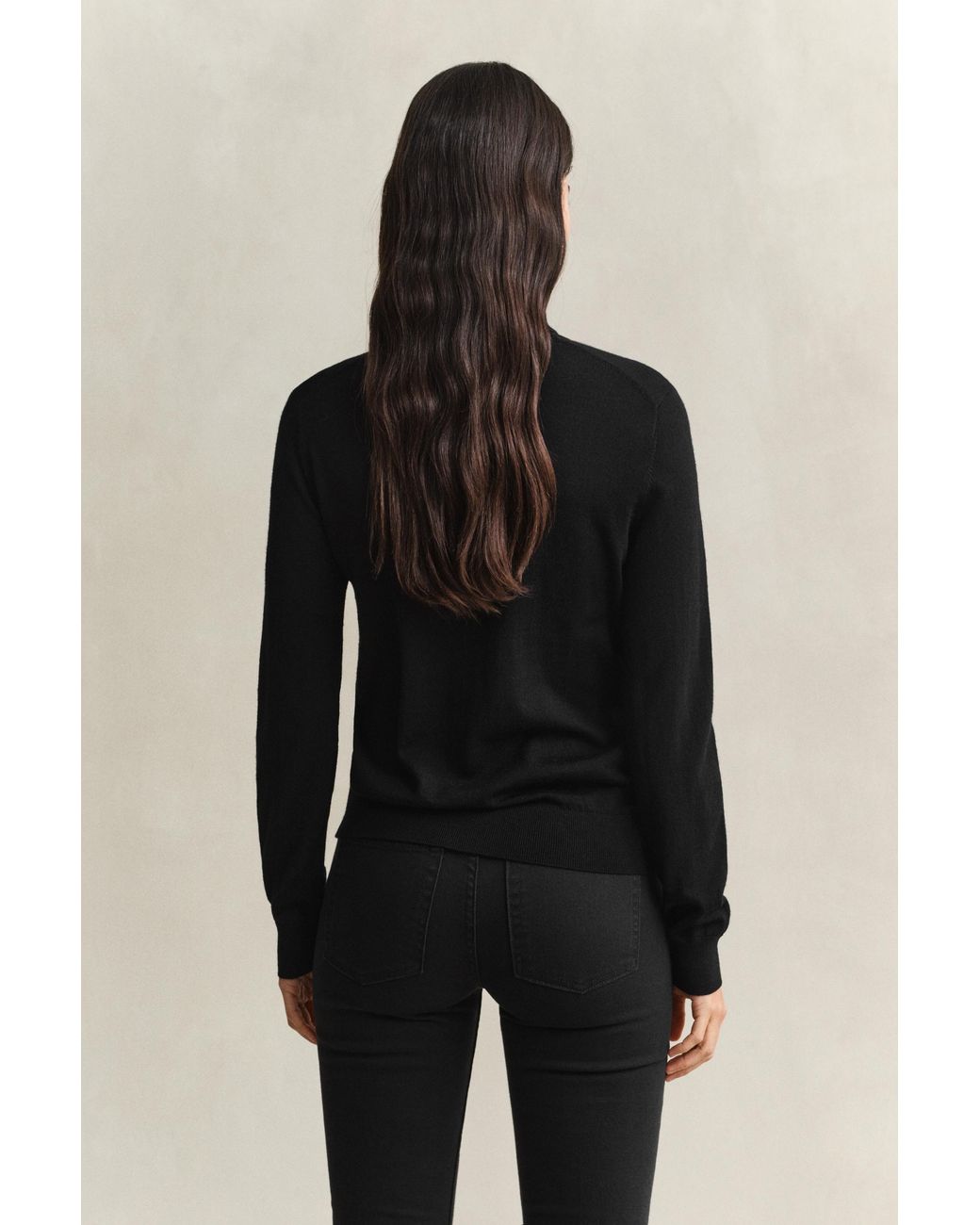 Gant Black Extra Fine Merino Wool Turtleneck Sweater