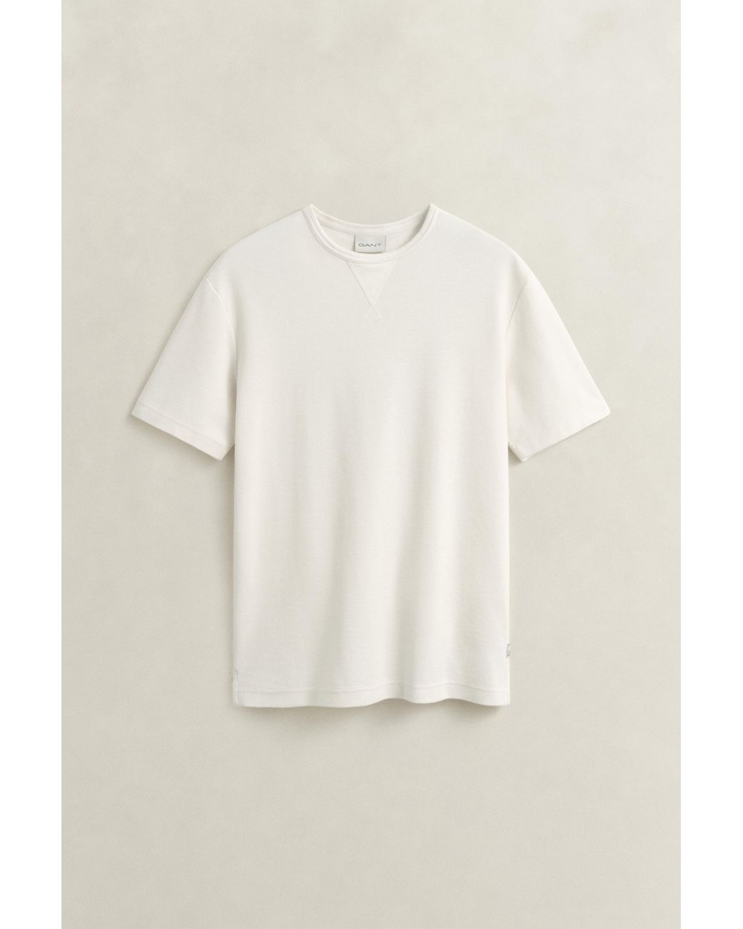 Gant Natural Textured T-Shirt Cream for men