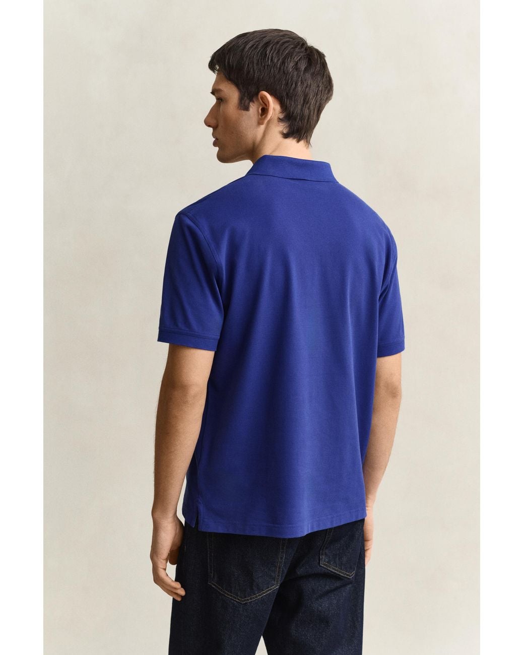 Gant Blue Contrast Piqué Polo Shirt for men