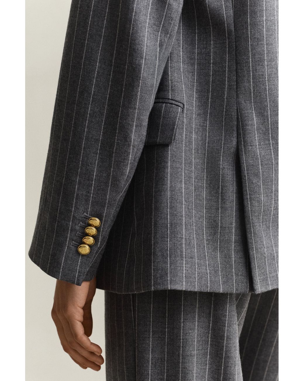 Gant Gray Pinstripe Club Blazer Charcoal Melange