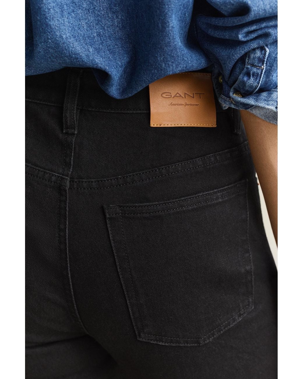 Gant Blue Slim High-Waisted Jeans Worn In