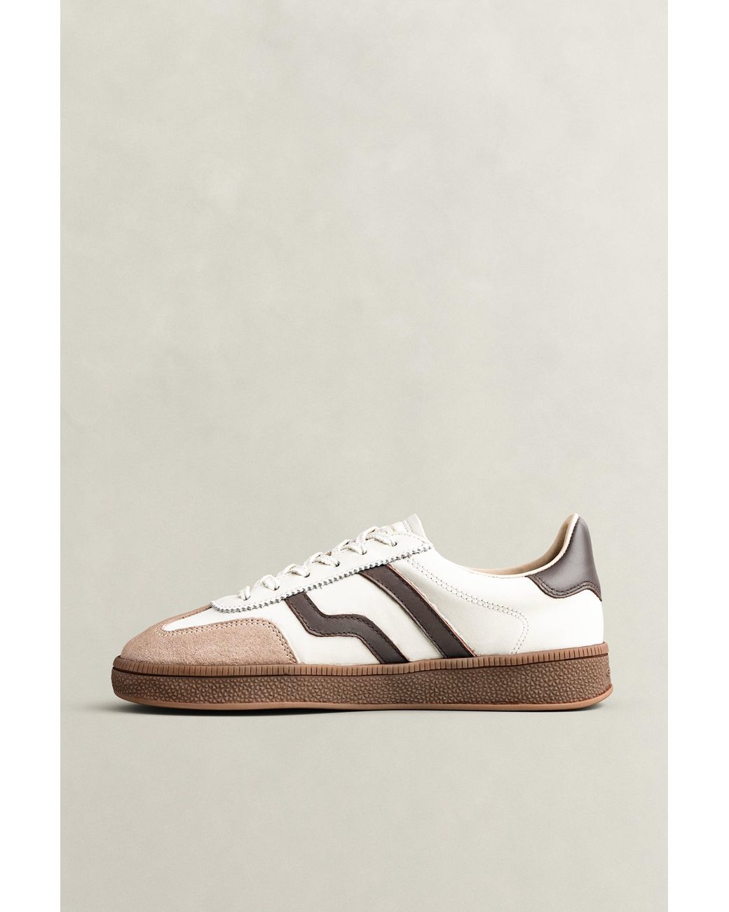 Gant White Cuzima Suede Leather Sneakers Eggshell