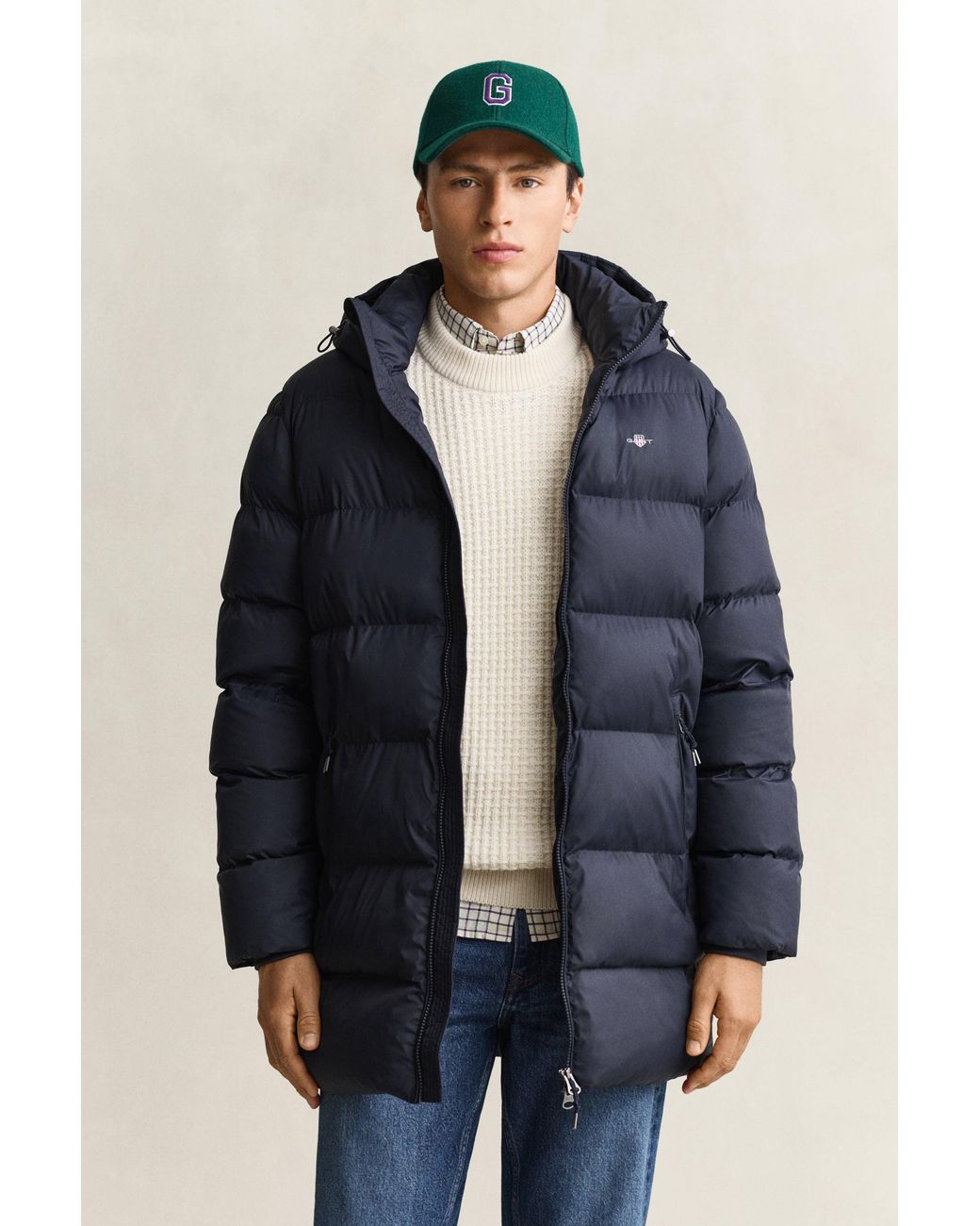 Gant Blue Active Cloud Mid Length Jacket Evening for men